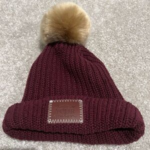 Maroon knit beanie
